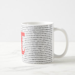 Caneca De Café O número vermelho pi é um símbolo da constante