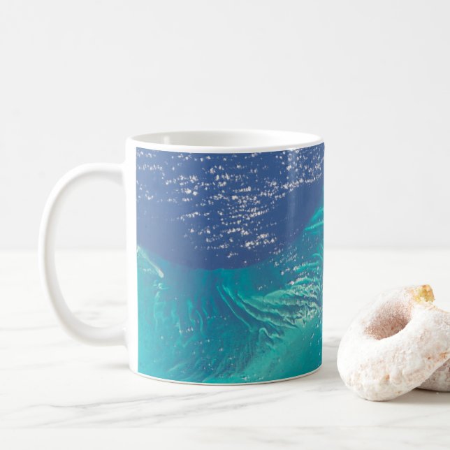 Caneca De Café O Oceano Atlântico Ao Largo Da Costa Das Baamas (Com Donut)