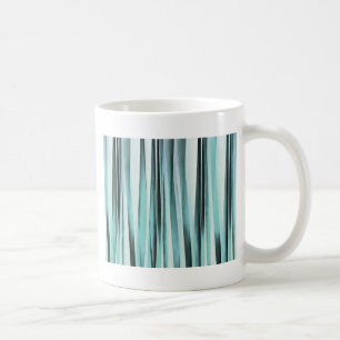 Caneca De Café O oceano azul ciano Stripey alinha o teste padrão