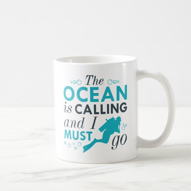 Caneca De Café O Oceano Está Chamando (Direita)