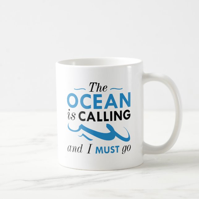 Caneca De Café O Oceano Está Chamando (Direita)