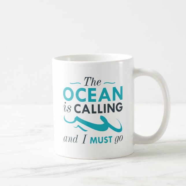 Caneca De Café O Oceano Está Chamando (Direita)