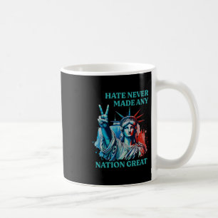 Caneca De Café O ódio nunca tornou nenhuma nação grande Paz Anti 