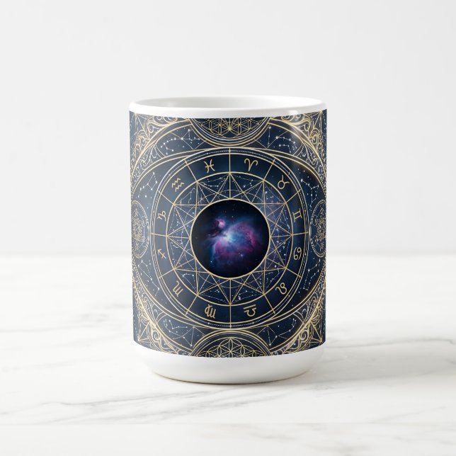 Caneca De Café O Olho Celestial — Zodíaco do Cosmos da Geometria  (Centro)