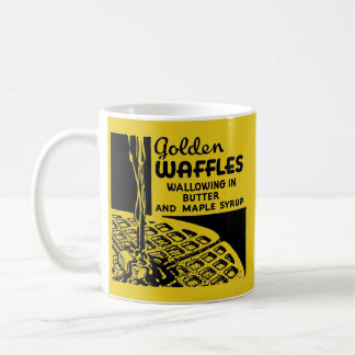 Caneca De Café O ouro Waffles pequeno almoço
