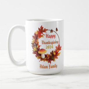 Caneca De Café O outono Personalizado Sai Feliz Ação de Graças