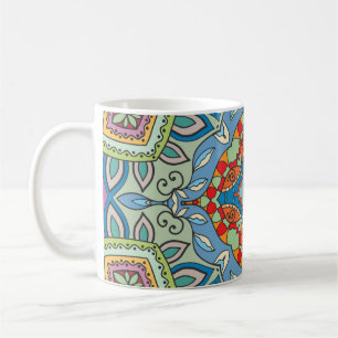 Caneca De Café O padrão decorativo desenhado pela mão é perfeito.
