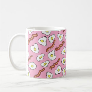 Caneca De Café O padrão do café da manhã sem costura com ovos