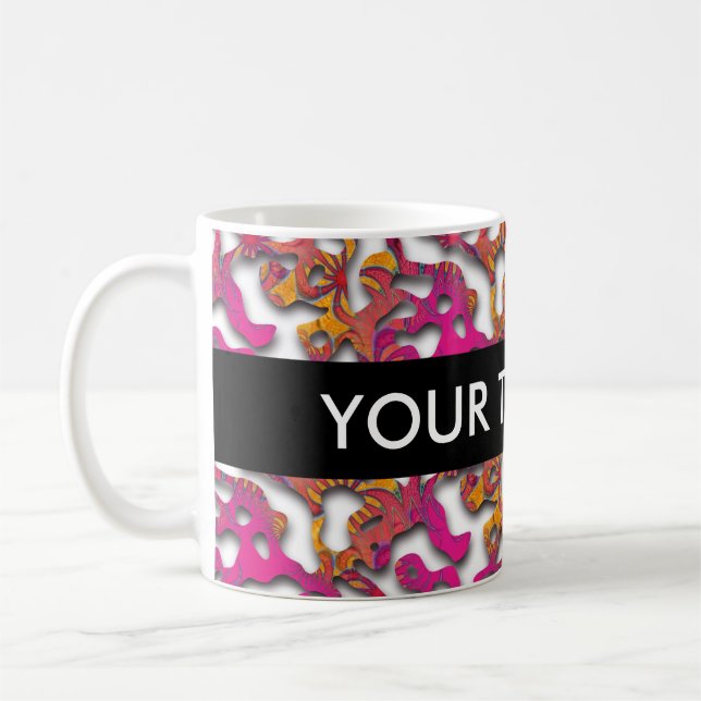 Caneca De Café O padrão perfeito de Loops preto 14 + o seu backgr (Esquerda)