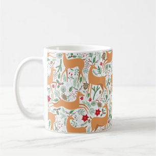 Caneca De Café O padrão perfeito dos veados de inverno. ba de Na