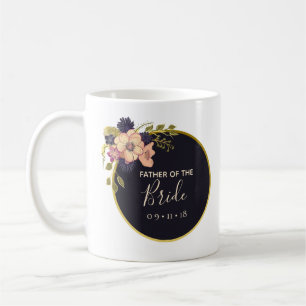 Caneca De Café O pai da noiva floral cora inverno da aguarela