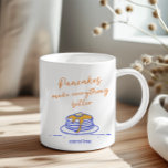 Caneca De Café O Pancake Personalizado Adquira Arte Rápida Muito<br><div class="desc">Comece o seu dia com um sorriso com esta caneca personalizada, perfeita para os entusiastas do café da manhã e amantes do almoço. Com uma charmosa pilha de panquecas puxada à mão, pingando com xarope e emparelhada com tons azuis e cor de laranja quente e vibrante, este design é brincalhão...</div>
