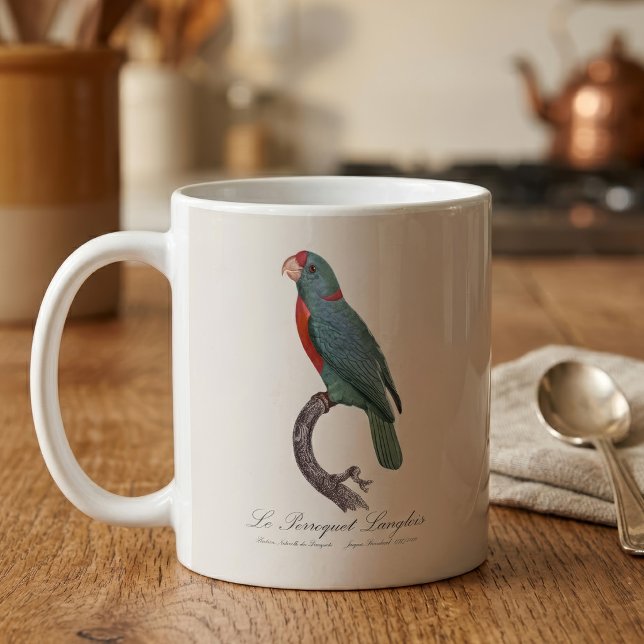 Caneca De Café O Papagaio Langlois de Jacques Barraband (Le Perroquet Langlois by Jacques Barraband. Coffee Mug)