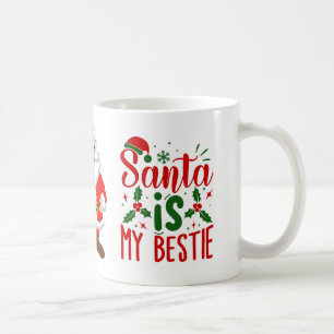 Caneca De Café O Papai Noel é Meu Melhor Amigo Citação Divertida