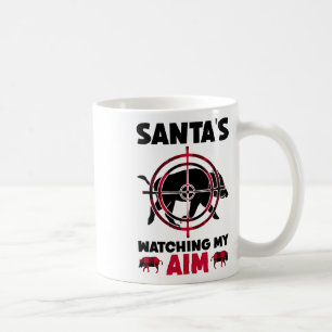 Caneca De Café O Papai Noel Está Observando Minha Mira - Caça ao