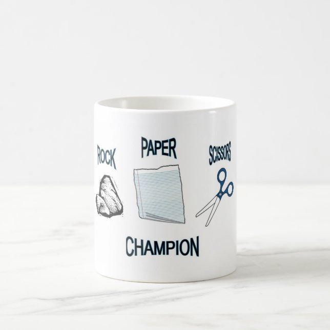 Caneca De Café O papel da rocha Scissor o campeão (Centro)