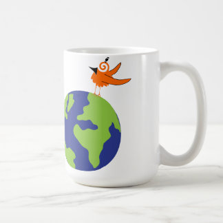 Caneca De Café O pássaro de Swirly salvar o mundo para a terra
