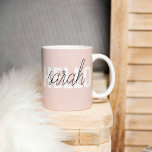 Caneca De Café O Pastel Moderno Pink Hello E Você Nome<br><div class="desc">O Pastel Moderno Pink Hello E Você Nome</div>