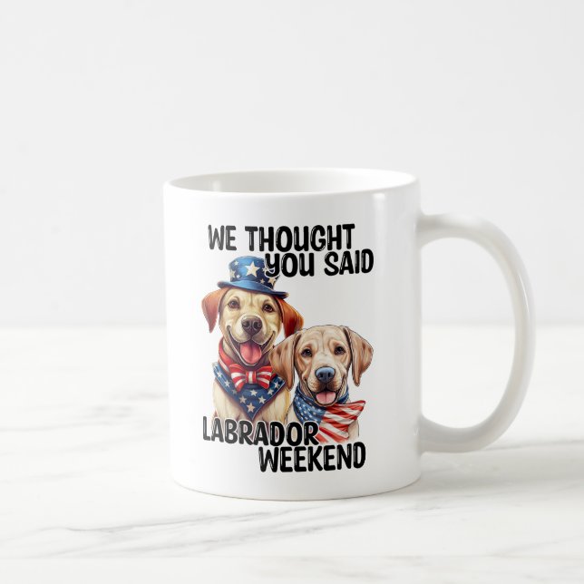 Caneca De Café O Patriótico Labrador Cães Cita Humor Engraçado (Direita)