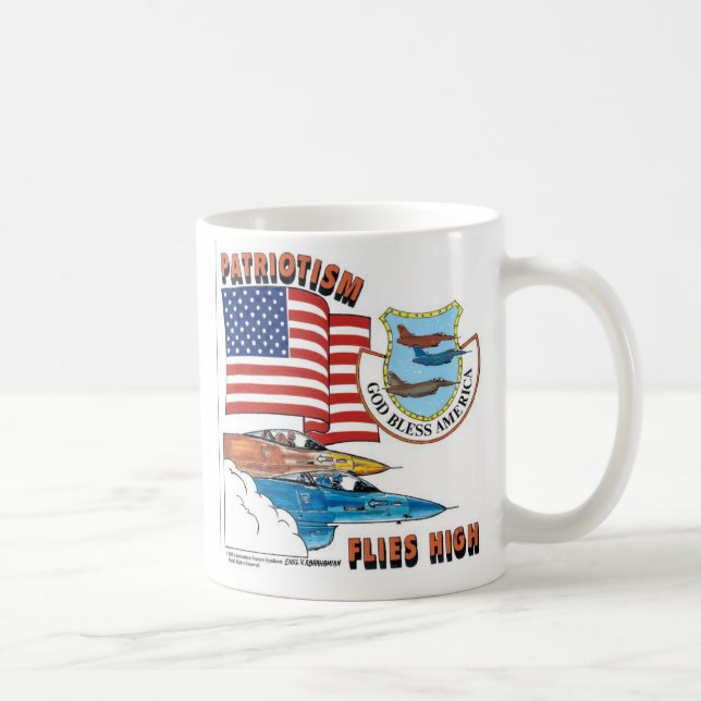 Caneca De Café O patriotismo voa altamente (Direita)