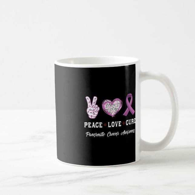 Caneca De Café O Peace Love cura a consciência do Câncer de pâncr (Direita)
