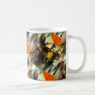 Caneca De Café O peixe dourado extravagante enfrenta a imagem da