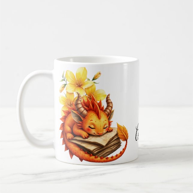 Caneca De Café O Pequeno Dragão Místico.  (Esquerda)