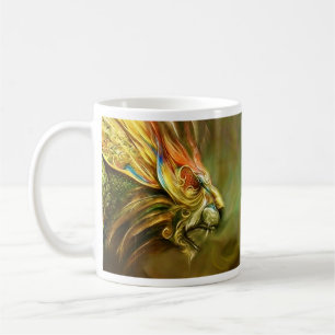 Caneca De Café O perfil principal do leão Mystical da fantasia