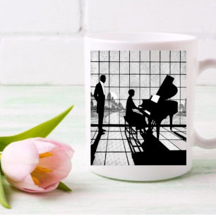Caneca De Café O pianista vintage