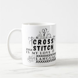Caneca De Café O Ponto Cruz É Minha Linguagem Do Amor - Amante De