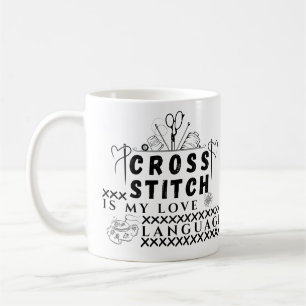 Caneca De Café O Ponto Cruz É Minha Linguagem Do Amor - Amante De