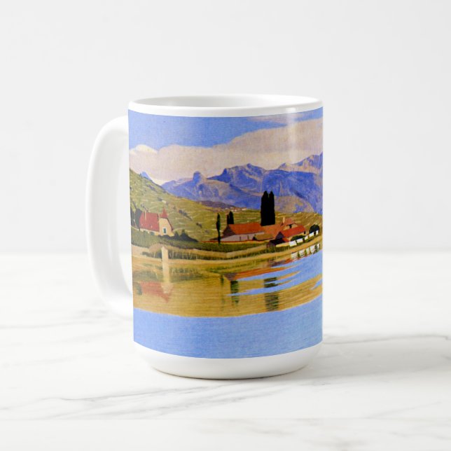 Caneca De Café O Porto de Pully, belas-artes, (Frente Esquerda)