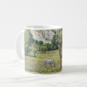 Caneca De Café O Prado com Cavalo Cinza, Eragny, Pintura a Óleo