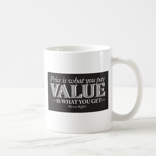 Caneca De Café O preço é o que você pagina - branco no preto (Direita)