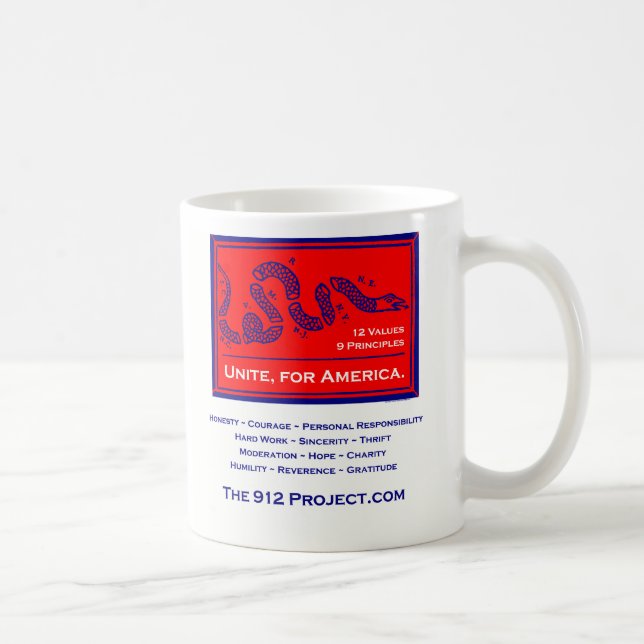 Caneca De Café O projeto 912 une-se para América (Direita)