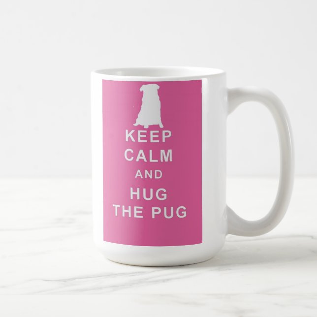 CANECA DE CAFÉ O PUG MANTEM O ABRAÇO CALMO O PRESENTE DE (Direita)