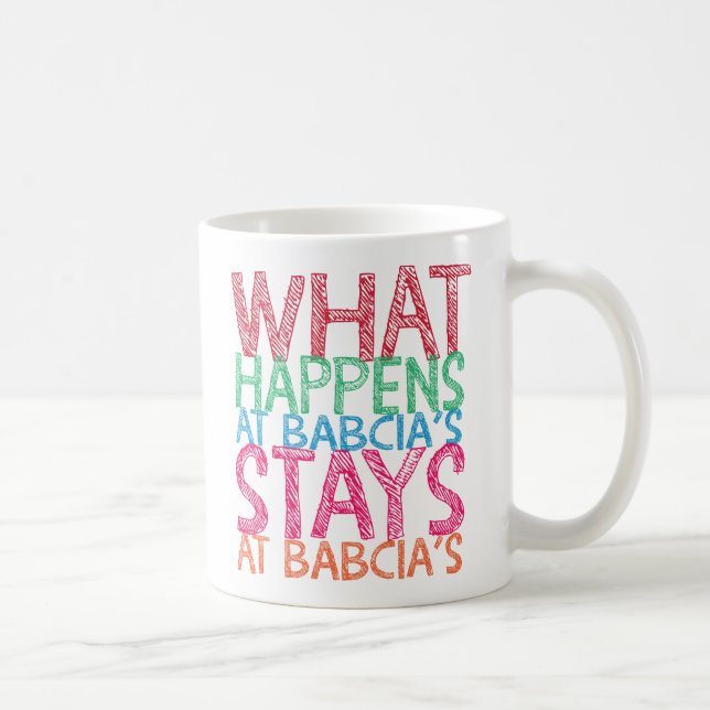 Caneca De Café O que acontece nas estadas de Babcia em Babcia (Direita)