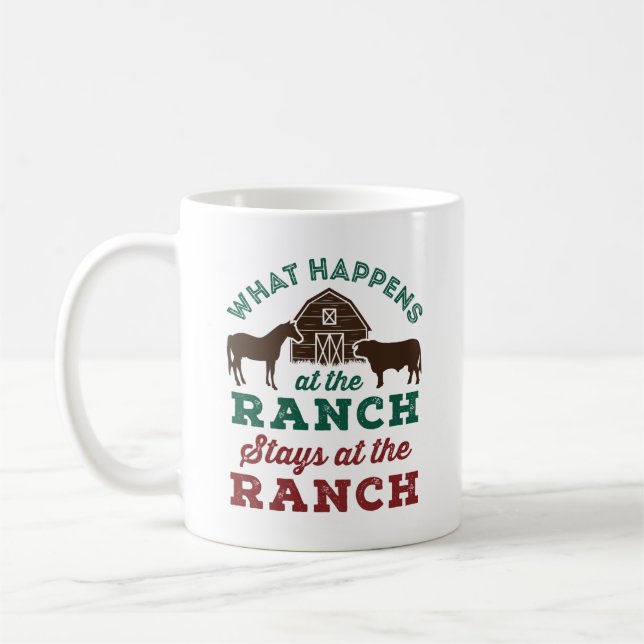 Caneca De Café O Que Acontece No Ranch Fica No Ranch (Esquerda)