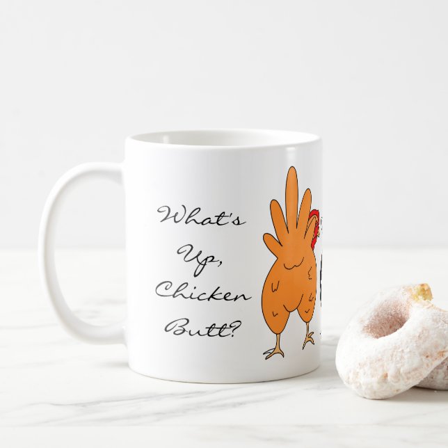Caneca De Café O que é Bumbum de frango? | Humor Engraçado (Com Donut)
