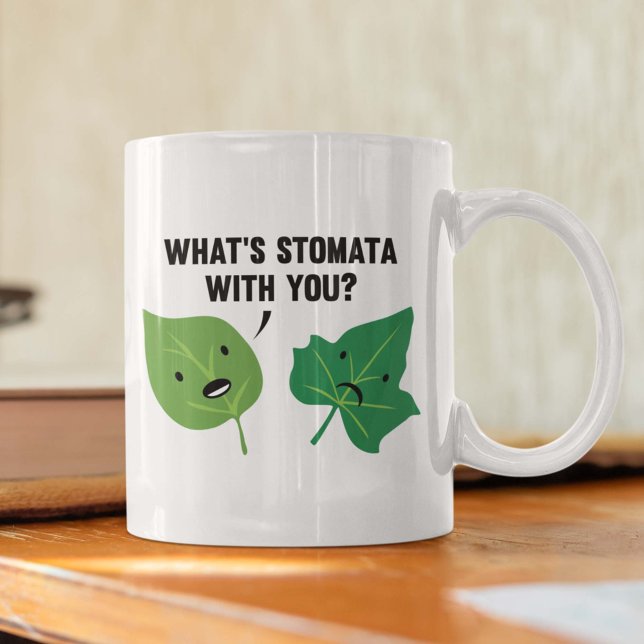 Caneca De Café O que é Stomata com você? (Criador carregado)