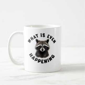 Caneca De Café O que está acontecendo mesmo Confuso Guaxinim Sarc