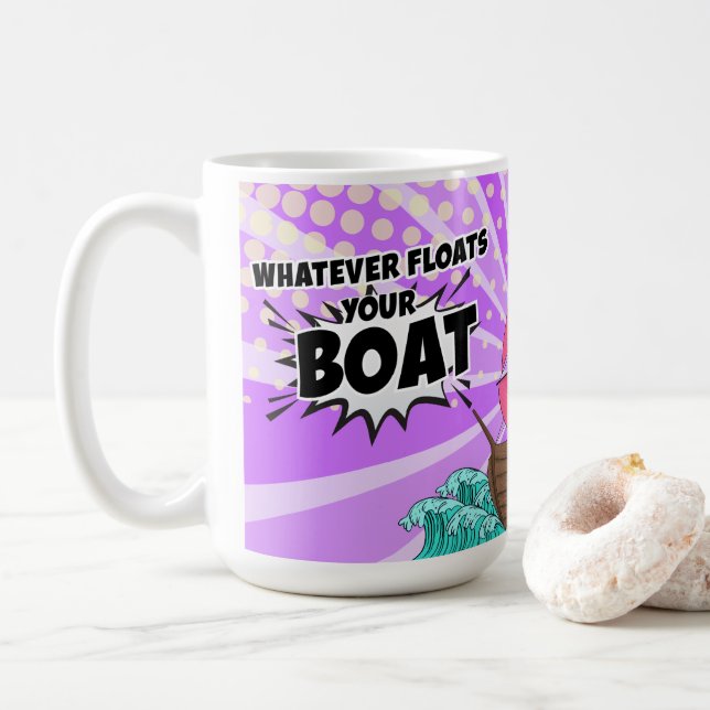 Caneca De Café O Que Quer Que Influencie O Seu Barco (Com Donut)