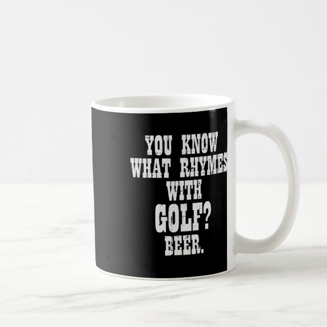 Caneca De Café O Que Rima Com Cerveja De Golfe Golfe Golfer Diver (Direita)