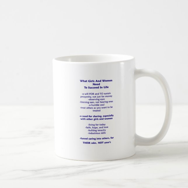 Caneca De Café O QueMulheresMeninasPrecisamParaTer ÊxitoEmLocatár (Direita)