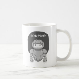 Caneca De Café O robô cinza na cinza é amigável