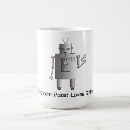 Caneca De Café O robô incorporado ama o café, robô retro do