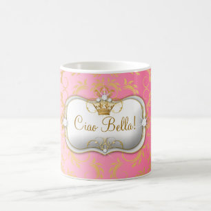 Caneca De Café O rosa divino dourado de 311 Ciao Bella