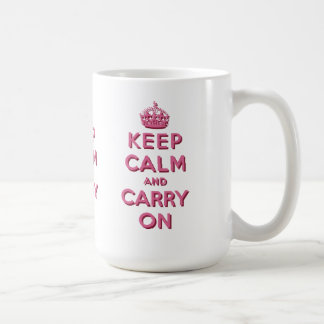 Caneca De Café O rosa feminino mantem a calma e continua