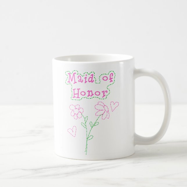 Caneca De Café O rosa floresce a madrinha de casamento (Direita)