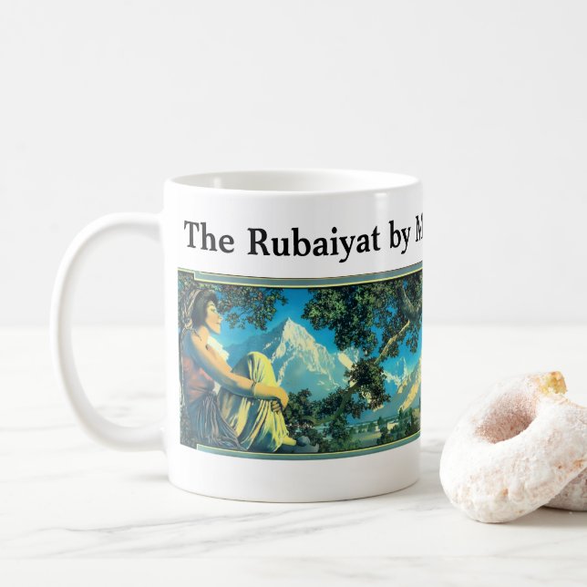 Caneca De Café O Rubaiyat por Maxfield Parrish, 1917 (Com Donut)